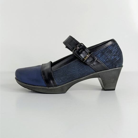 Naot Shoes Dashing Women EU 36 Blue Black Heels Mary Jane Hook and Loop Strap - Picture 8 of 16